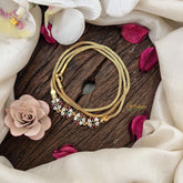 Vriksham Golden Blossom Chain for Women Moggapu Gold Chain-White Green & Red-G19585